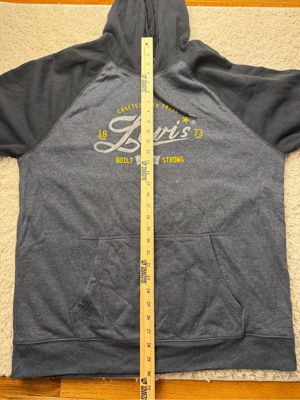 Levi's Men's XL Two-Tone Black/Charcoal Hooded Sweatshirt - Picture 6 of 7